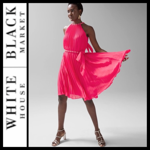 White House Black Market Dresses & Skirts - NWT WHBM Pleated Halter Dress